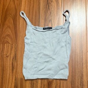 Brandy Melville Light Gray Knit Tank Top